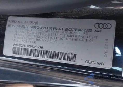 2016 Audi A7 3.0T Premium Plus z USA, uszkodzony, nr VIN WAU2GAFC8GN021796